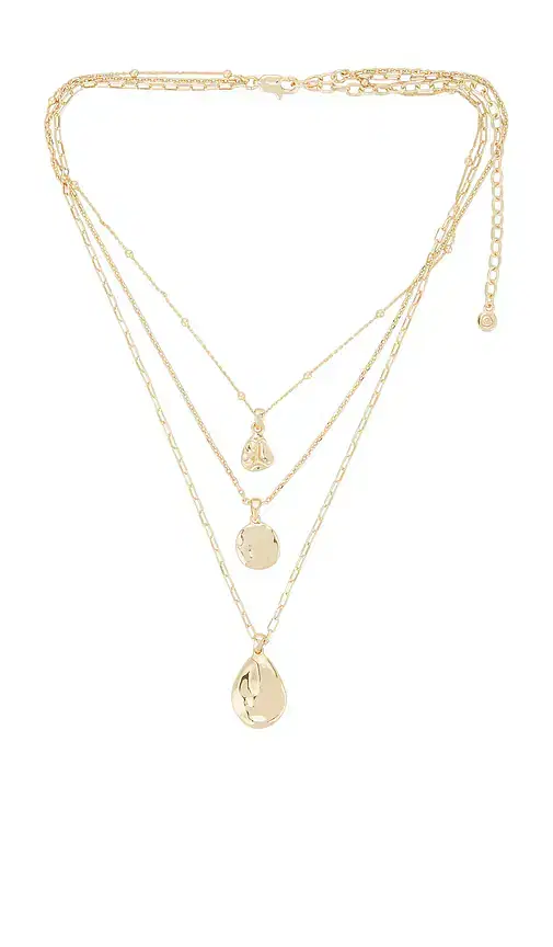 Circle Flow Layered Necklace Set