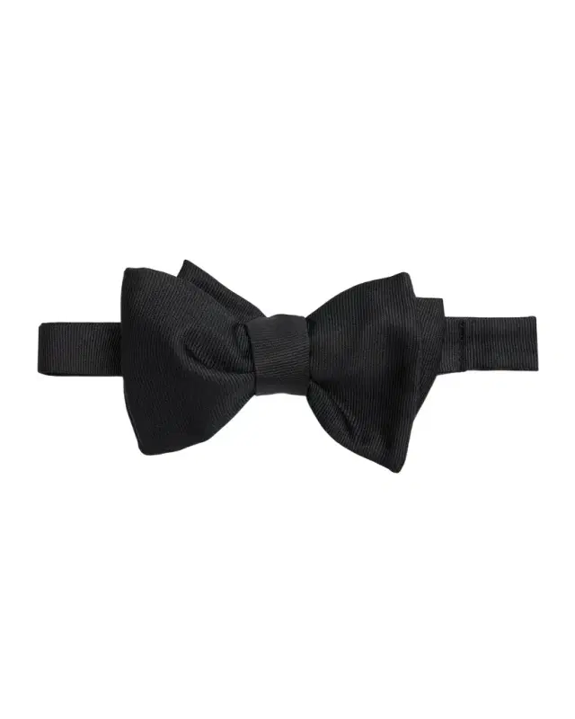 Men 's Silk Grosgrain Bow Tie, Black Pattern