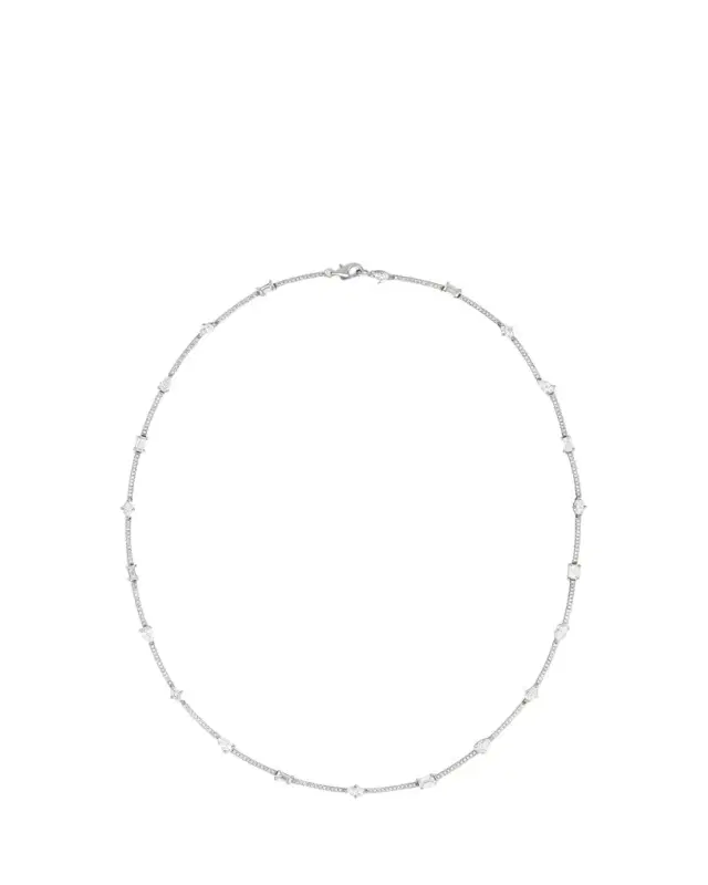 Lana 14K White Gold Fancies Curve Link Necklace with Diamonds, 16"L