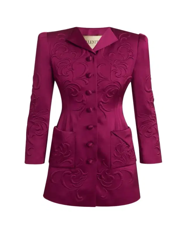 Pleated Blazer-Style Mini Dress