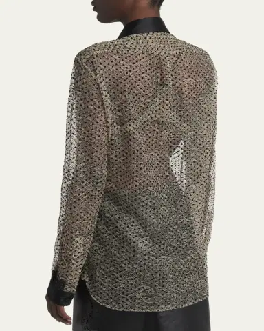 Tom Ford Polka-Dot Lace Button-Down Shirt | Thumbnail 3 Tom Ford Polka-Dot Lace Button-Down Shirt | Thumbnail 3