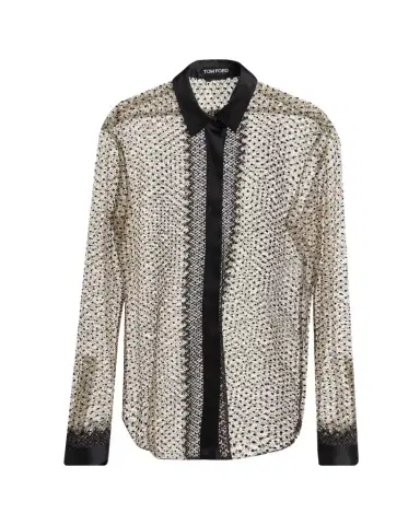 Tom Ford Polka-Dot Lace Button-Down Shirt | Thumbnail 1 Tom Ford Polka-Dot Lace Button-Down Shirt | Thumbnail 1