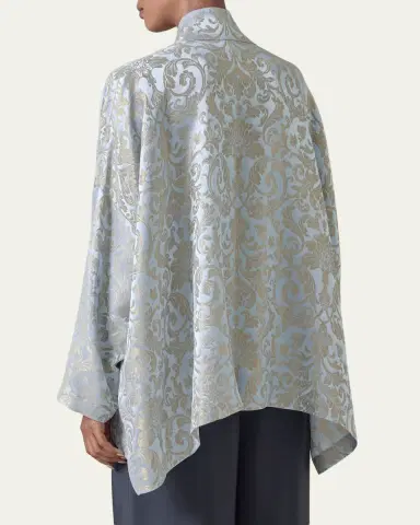 Eskandar Wide Longer Back Chinese Collar Shirt - Mid Plus Length | Thumbnail 3 Eskandar Wide Longer Back Chinese Collar Shirt - Mid Plus Length | Thumbnail 3