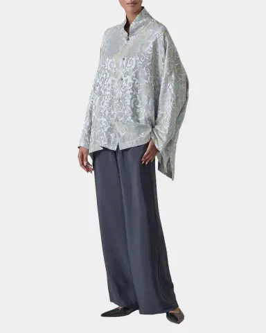 Eskandar Wide Longer Back Chinese Collar Shirt - Mid Plus Length | Thumbnail 5 Eskandar Wide Longer Back Chinese Collar Shirt - Mid Plus Length | Thumbnail 5