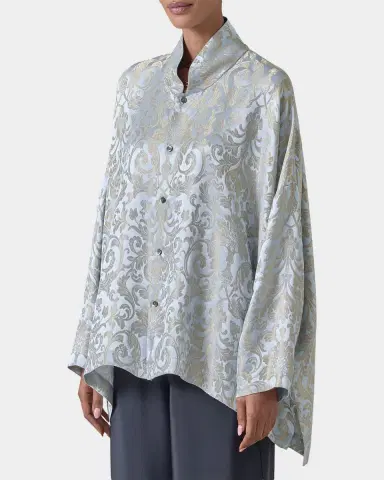Eskandar Wide Longer Back Chinese Collar Shirt - Mid Plus Length | Thumbnail 7 Eskandar Wide Longer Back Chinese Collar Shirt - Mid Plus Length | Thumbnail 7