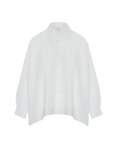 Eskandar Wide A-Line Shirt With Collar - Very Long Length | Thumbnail 1 Eskandar Wide A-Line Shirt With Collar - Very Long Length | Thumbnail 1