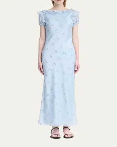 Altuzarra Lafont Floral Embroidered Puff-Sleeve Maxi Dress | Thumbnail 2