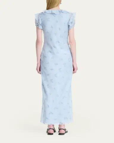 Altuzarra Lafont Floral Embroidered Puff-Sleeve Maxi Dress | Thumbnail 3