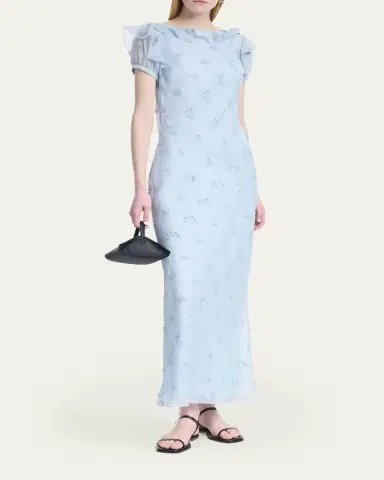 Altuzarra Lafont Floral Embroidered Puff-Sleeve Maxi Dress | Thumbnail 4