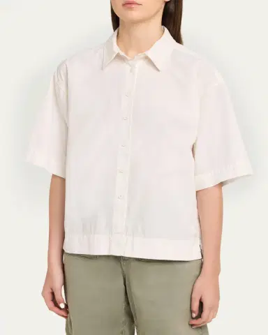 ALL THREE Aisla Poplin Button-Front Shirt | Thumbnail 4