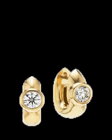 Uniform Object 18K Gold Tusk Diamond Huggie Earrings | Thumbnail 2
