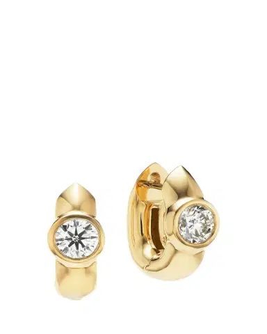 Uniform Object 18K Gold Tusk Diamond Huggie Earrings | Thumbnail 1