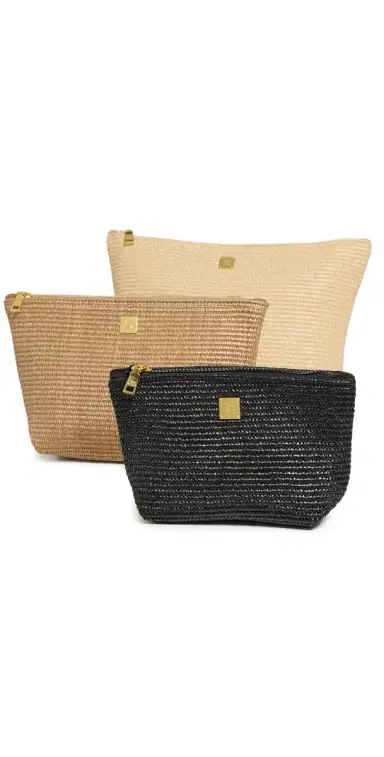 Think Royln Travel Trio Pouches Dune Raffia/Dark Dune Raffia | Thumbnail 1