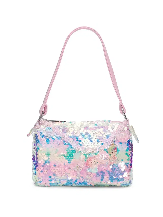 Bari Lynn Girl's Sequined Mermaid Charm Handbag