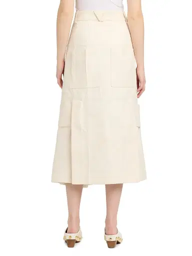 Bottega Veneta Women's Workwear Cotton Twill Midi-Skirt | Thumbnail 5 Bottega Veneta Women's Workwear Cotton Twill Midi-Skirt | Thumbnail 5
