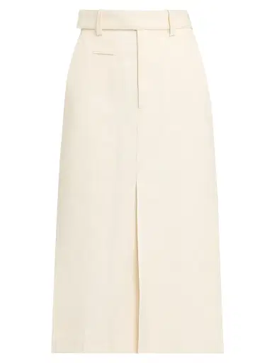 Bottega Veneta Women's Workwear Cotton Twill Midi-Skirt - Parchment - Size 8 | Thumbnail 1