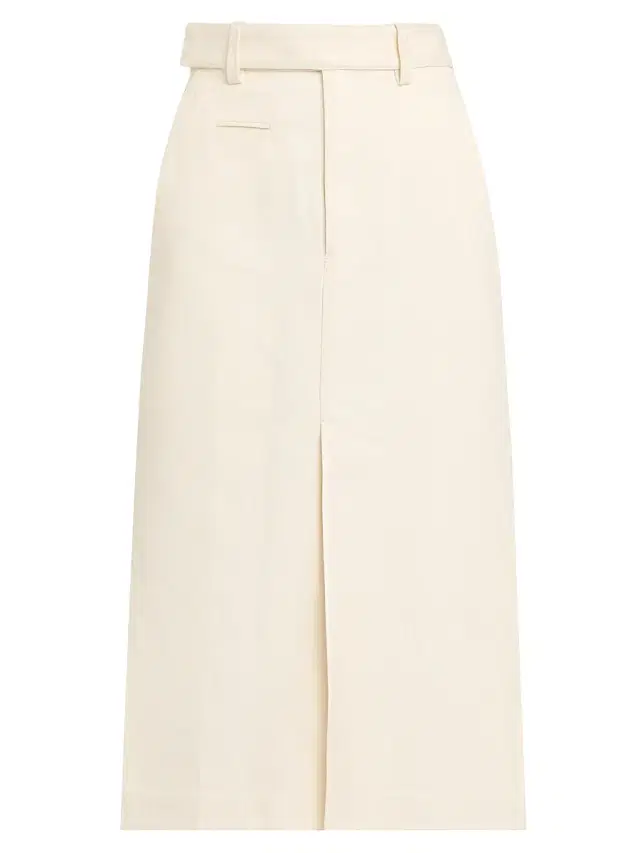 Bottega Veneta Women's Workwear Cotton Twill Midi-Skirt - Parchment