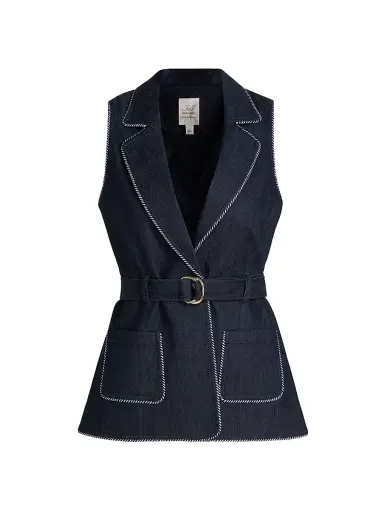 Cinq à Sept Women's Andrea Twisted-Trim Vest - Indigo - Size 14 | Thumbnail 1 Cinq à Sept Women's Andrea Twisted-Trim Vest - Indigo - Size 14 | Thumbnail 1