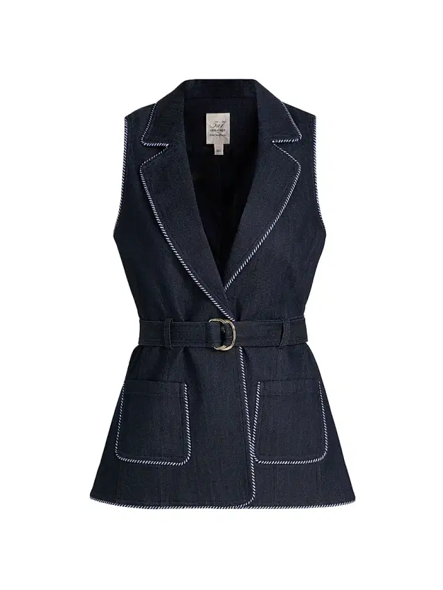 Women's Andrea Twisted-Trim Vest - Indigo