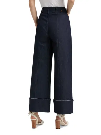 Cinq à Sept Women's Dorothea Twisted-Trim Wide-Leg Pants - Indigo | Thumbnail 5