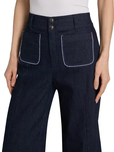 Cinq à Sept Women's Dorothea Twisted-Trim Wide-Leg Pants - Indigo | Thumbnail 6