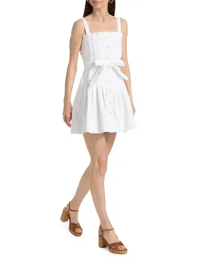 Cinq à Sept Women's Branwen Denim A-Line Minidress - White - Size 16 | Thumbnail 2