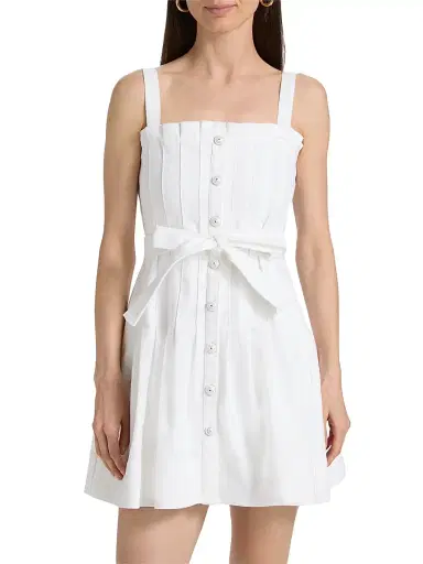 Cinq à Sept Women's Branwen Denim A-Line Minidress - White - Size 16 | Thumbnail 3