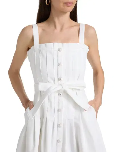 Cinq à Sept Women's Branwen Denim A-Line Minidress - White - Size 16 | Thumbnail 6