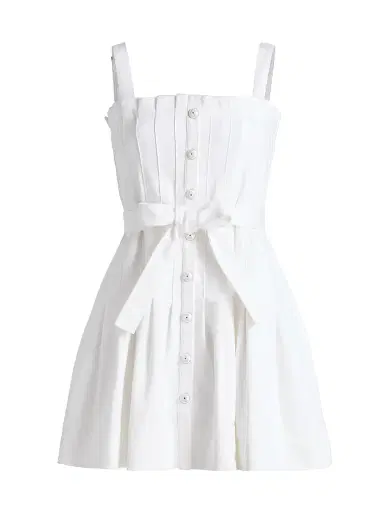 Cinq à Sept Women's Branwen Denim A-Line Minidress - White - Size 16 | Thumbnail 1
