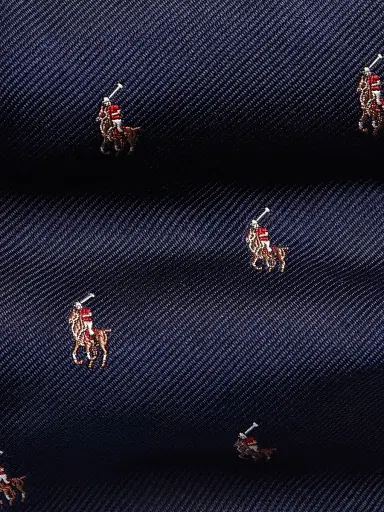Polo Ralph Lauren Men's Pony Logo Silk Tie - Navy | Thumbnail 3 Polo Ralph Lauren Men's Pony Logo Silk Tie - Navy | Thumbnail 3