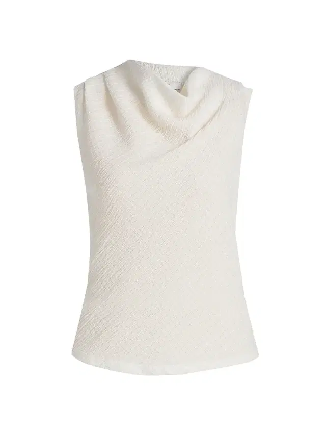 Vince Women's Shadow Grid Cowlneck Top - Chalk
