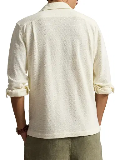Polo Ralph Lauren Men's Honeycomb Knit Cotton Camp Shirt | Thumbnail 4 Polo Ralph Lauren Men's Honeycomb Knit Cotton Camp Shirt | Thumbnail 4