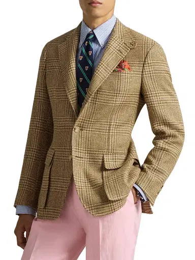 Polo Ralph Lauren Men's Glen Check Linen-Blend Blazer | Thumbnail 3 Polo Ralph Lauren Men's Glen Check Linen-Blend Blazer | Thumbnail 3