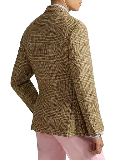Polo Ralph Lauren Men's Glen Check Linen-Blend Blazer | Thumbnail 4 Polo Ralph Lauren Men's Glen Check Linen-Blend Blazer | Thumbnail 4