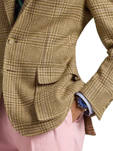 Polo Ralph Lauren Men's Glen Check Linen-Blend Blazer | Thumbnail 5 Polo Ralph Lauren Men's Glen Check Linen-Blend Blazer | Thumbnail 5