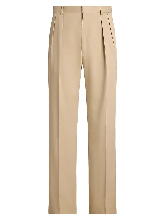 Ralph Lauren Purple Label Men's Gregory Hand-Tailored Silk Suit Trousers - Sand
