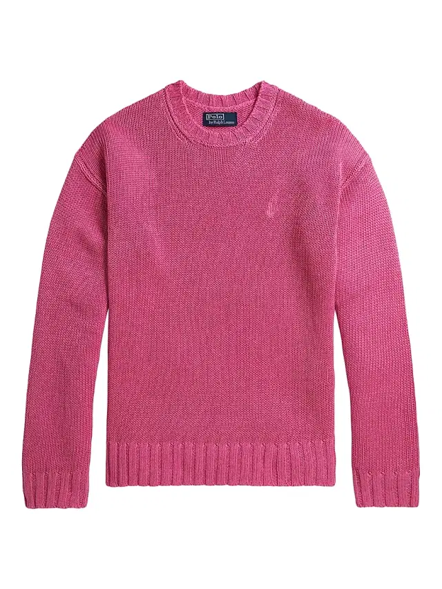 Polo Ralph Lauren Men's Linen Crewneck Sweater - Baja Pink
