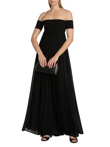 Ronny Kobo Women's Miles Mixed-Media A-Line Maxi Dress - Black | Thumbnail 3