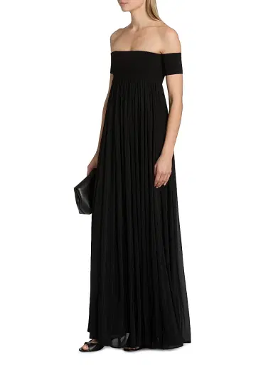 Ronny Kobo Women's Miles Mixed-Media A-Line Maxi Dress - Black | Thumbnail 4