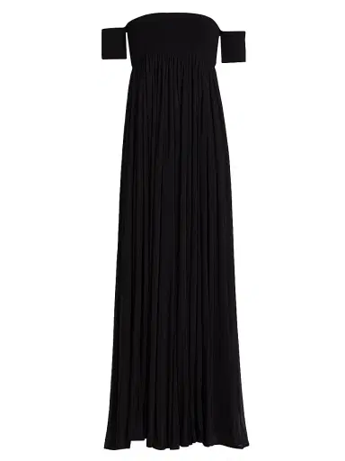 Ronny Kobo Women's Miles Mixed-Media A-Line Maxi Dress - Black | Thumbnail 1