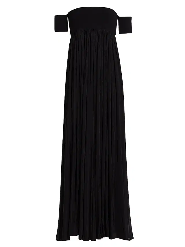 Ronny Kobo Women's Miles Mixed-Media A-Line Maxi Dress - Black
