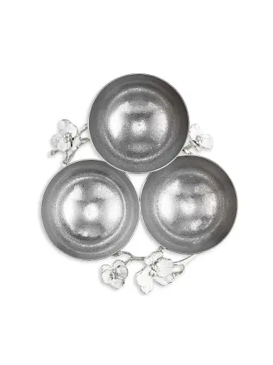 Michael Aram Silver Orchid Triple Bowl | Thumbnail 4