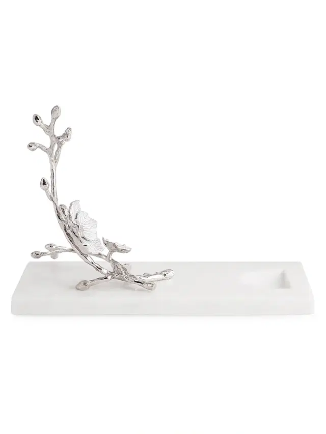 Michael Aram Silver Orchid Wine Rest