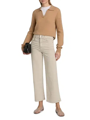 Le Jean Women's Juliette Wide-Leg Jeans - Desert Sands | Thumbnail 2