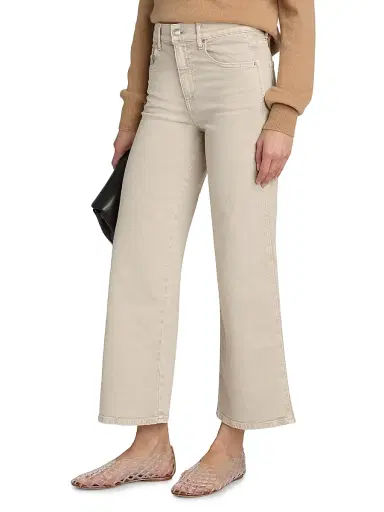 Le Jean Women's Juliette Wide-Leg Jeans - Desert Sands | Thumbnail 4