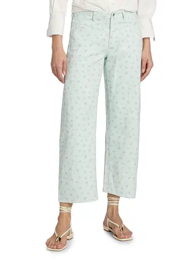 Le Jean Women's Selena Floral Crop Barrel-Leg Jeans - Minty Floral | Thumbnail 3 Le Jean Women's Selena Floral Crop Barrel-Leg Jeans - Minty Floral | Thumbnail 3