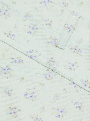 Le Jean Women's Selena Floral Crop Barrel-Leg Jeans - Minty Floral | Thumbnail 7 Le Jean Women's Selena Floral Crop Barrel-Leg Jeans - Minty Floral | Thumbnail 7
