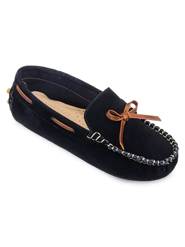 Elephantito Baby Boy's Leather Driving Loafers - Suede Blue 6 (Child)