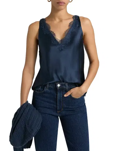 Cami NYC Women's Marris Silk & Lace-Trim Camisole - Moody Blue | Thumbnail 3 Cami NYC Women's Marris Silk & Lace-Trim Camisole - Moody Blue | Thumbnail 3