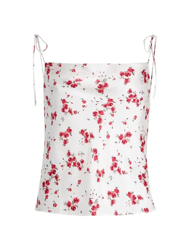 Women's Azra Shoulder-TIe Hammered Silk Camisole - Candied Rose